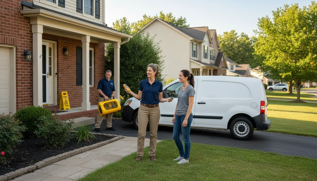 Residential water damage restoration in Stockdale, TX